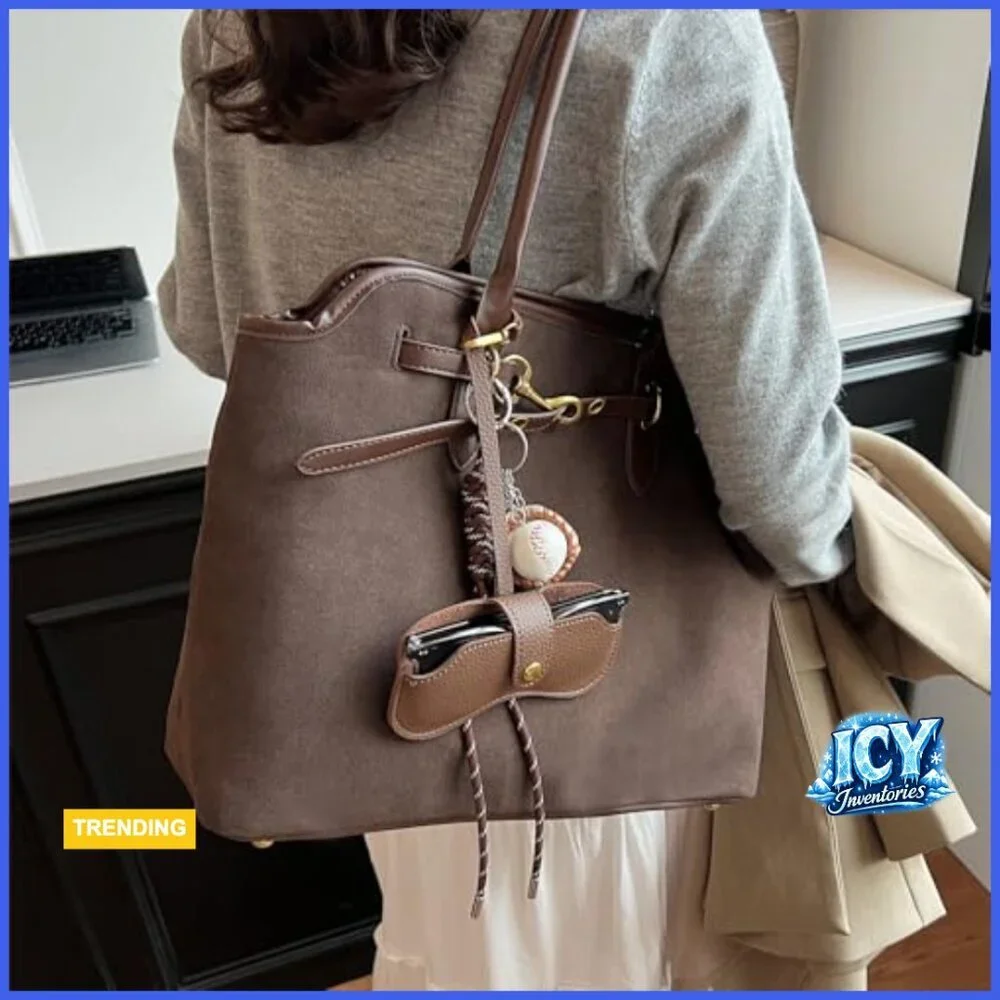 Suede Tote Bag Top Handle Handbag Crossbody Shoulder Satchel